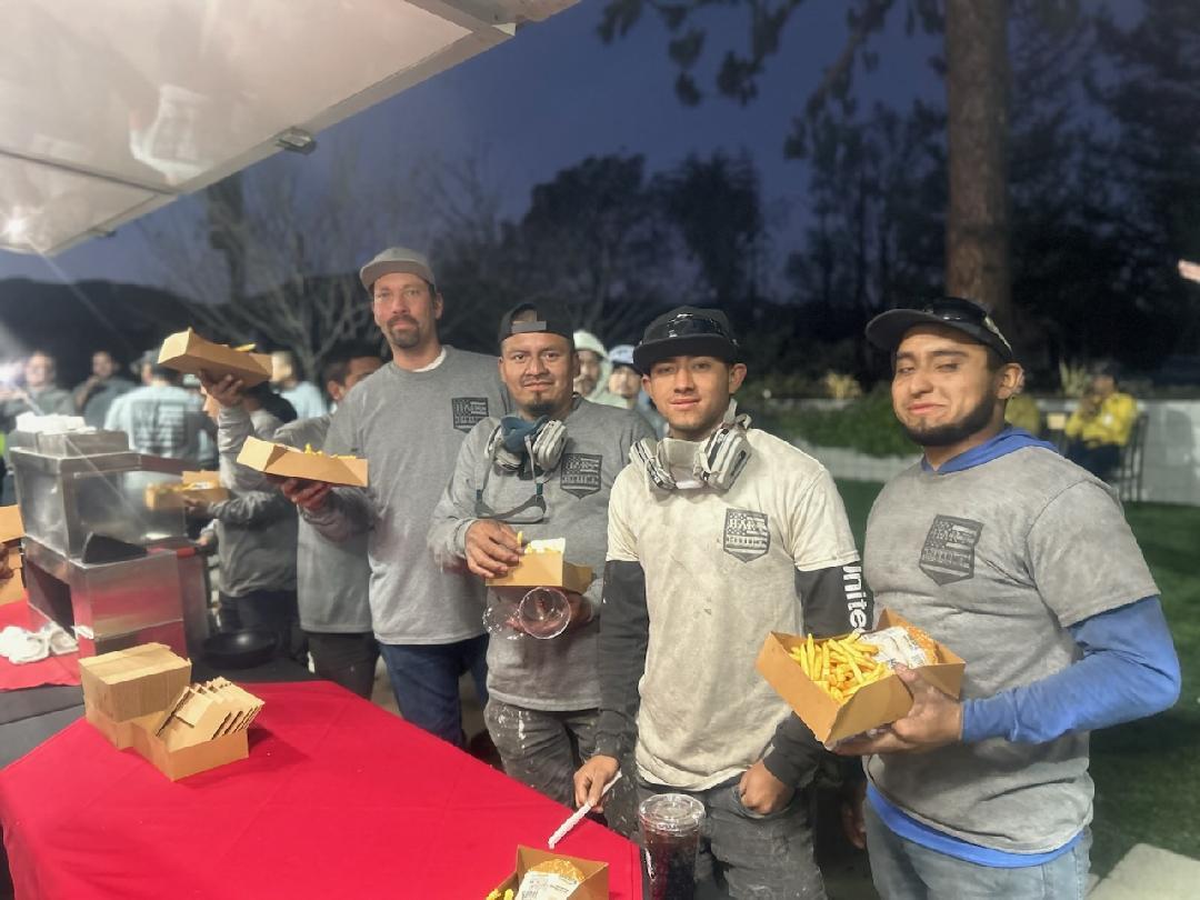 Firefighters picking up their Habit meals